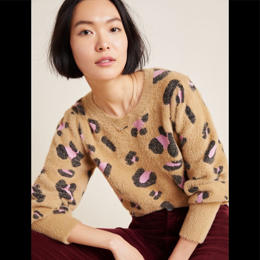 Anthropologie Nina Eyelash Sweater